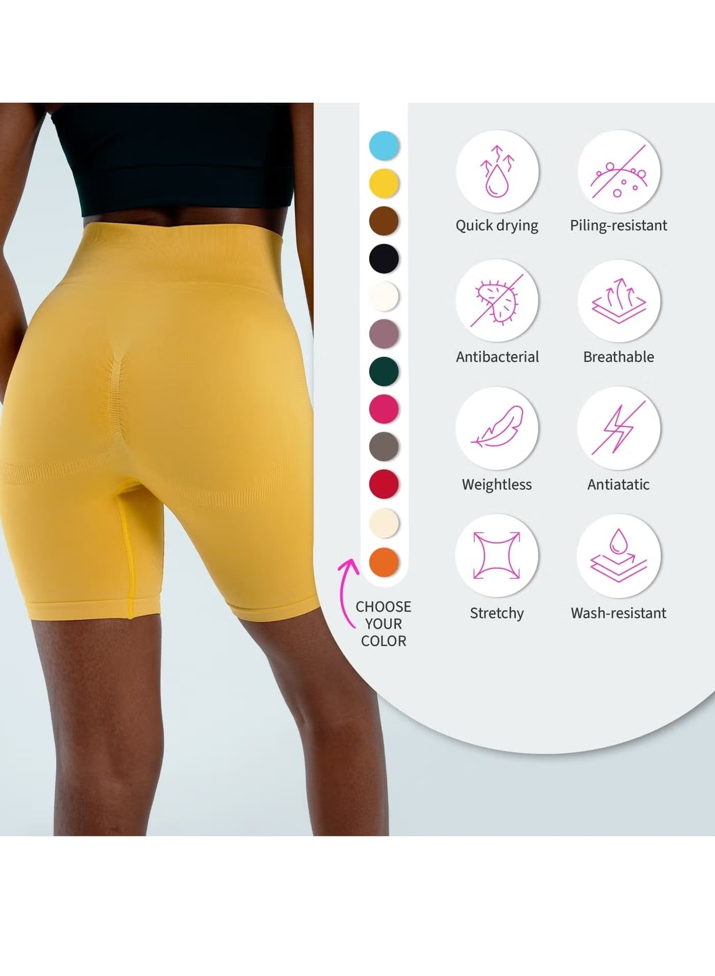 Biker Shorts — Yellow Pollen