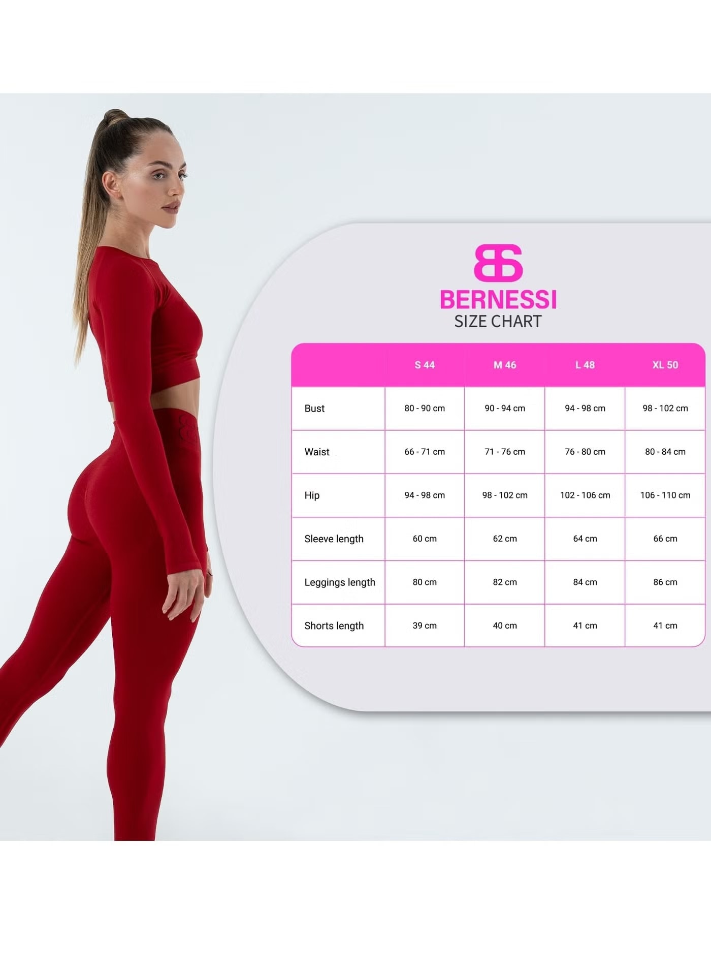 كروب توب بأكمام طويلة — أحمر قرمزي