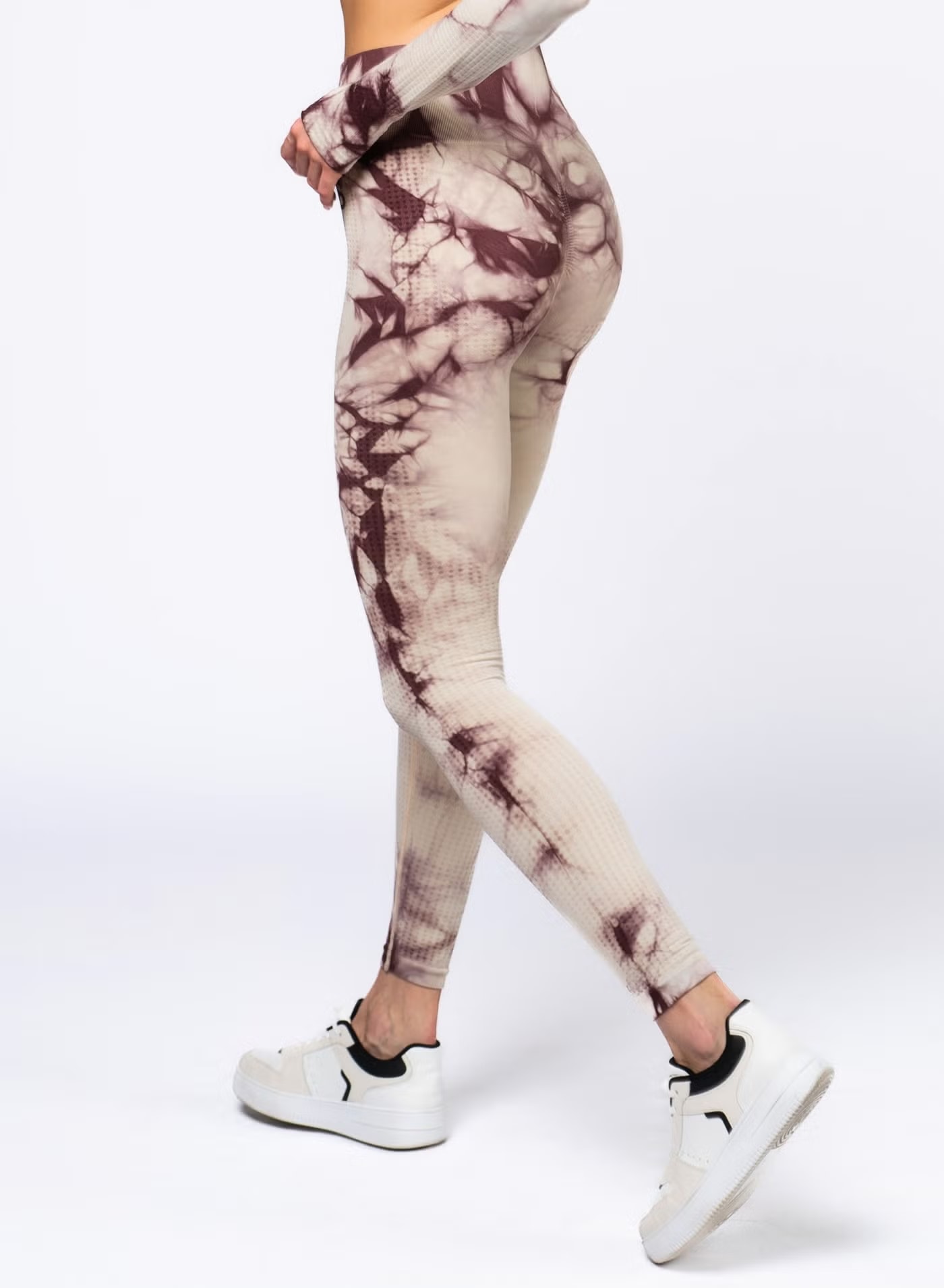 Tie-Dye Leggings — Lilac Plum White