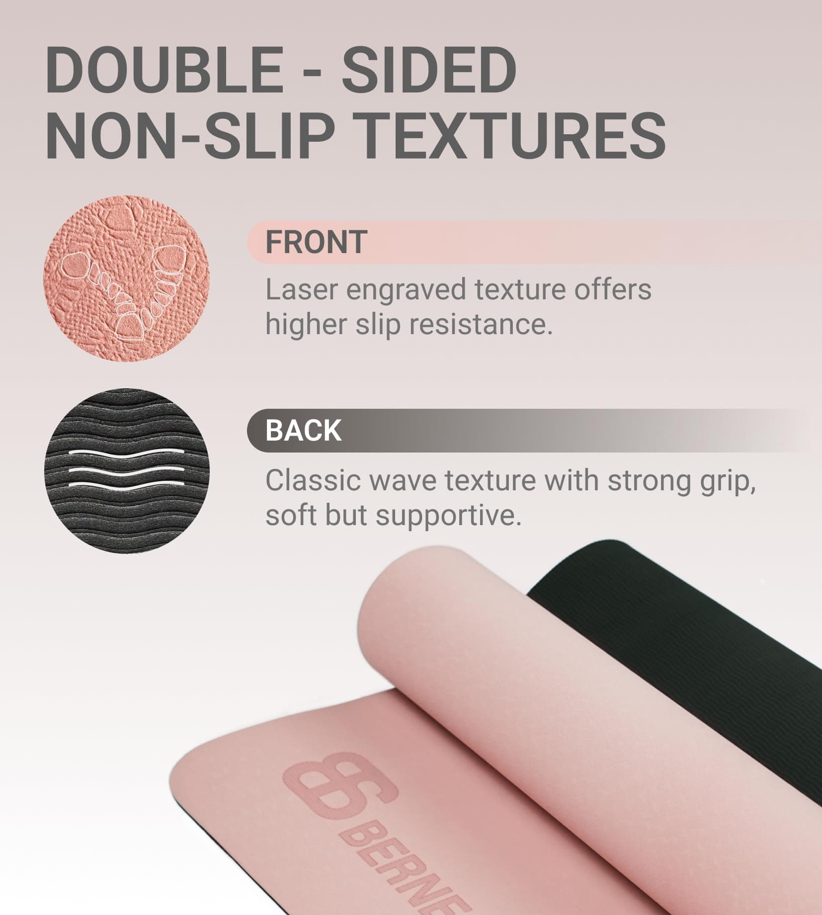 Yoga Mat — Pink/Black