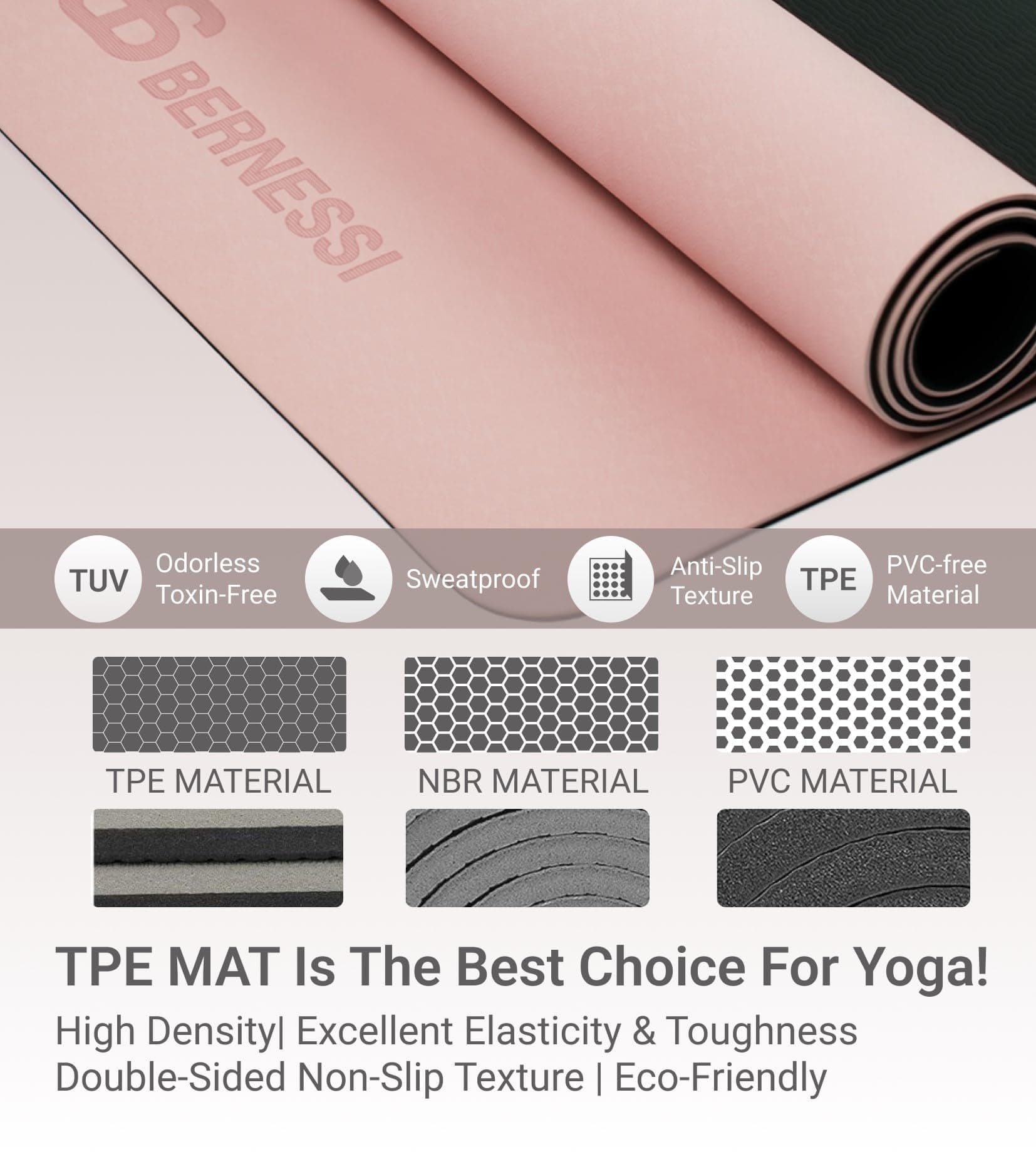 Yoga Mat — Pink/Black